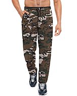 G Gradual Men's Sweatpants with Zipper Pockets Open Bottom Athletic Pants for Men Workout, Jogging, Running, Lounge (Green Camo, Small)