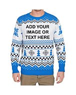 Custom Sublimation Ugly Christmas Sweater Blue/Black