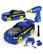 GILOBABY 26 Pieces Take Apart Racing Car Toys, Build Your Own Assembly Vehicle, STEM Building Construction Set with Drill, Sounds & Lights, Birthday Gifts for Children Kids Boys Girls Age 3-5