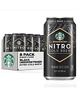 Starbucks Nitro Cold Brew, Black Unsweetened, 9.6 fl oz Can (8 Pack) (Packaging May Vary)