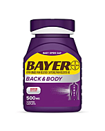 Bayer Back & Body Extra Strength Aspirin, 500mg Coated Tablets, Fast Relief at the Site of Pain, Pain Reliever with 32.5mg Caffeine, 200 Count