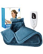 Heating Pad for Neck and Shoulders, 2lb Large Weighted Neck Heating Pad Electric for Neck Shoulder Pain Relief, 6 Heat Settings 4 Auto-Off, Gifts for Women Men Mom Dad, 16"x23" (Blue)