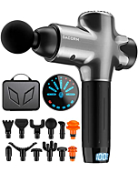 Massage Gun - Percussion Muscle Massage Gun for Athletes, Super Quiet Portable Electric Sport Massager, Handheld Deep Tissue Massager of Y8 Pro Max (Gray)