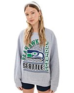 Junk Food Women's Seahawks Backfield Crew Sweatshirt, Heather Grey, XS