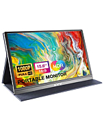 Portable Monitor 15.6inch 1080P FHD USB-C, HDMI Computer Display HDR IPS Gaming Monitor w/Premium Smart Cover & Screen Protector, Speakers, for Laptop PC MAC Phone PS4 Xbox Switch By KYY 