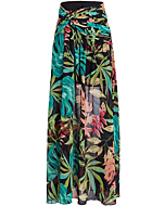 Patbo, Tropicalia Hi-Slit Maxi Skirt, 8, Black