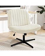 Criss Cross Chair, Cross Legged Office Chair, Wide Comfty Desk Chair, No Wheels Armless Computer Task Chair, Swivel Vanity Home Chair, Height Adjustable