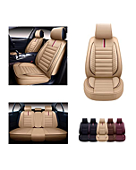 AUTO Car Seat Covers Accessories Full Set Premium Nappa Leather Cushion Protector Universal Fit for Most Cars SUV Pick-up Truck, Automotive Vehicle Auto Interior Decor