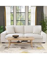 DOPEDIO Modern Living Room Chenille Recliner Sofa Small Sofa,loveseat Sofa,Removable Sofa Cover Space Spring Cushions and Solid Wood Frame, Easy to Install (71.25inch，Beige)