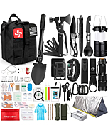 Survival Kit, 250Pcs Survival Gear First Aid Kit with Molle System Compatible Bag and Emergency Tent, Emergency Kit for Earthquake, Outdoor Adventure, Hiking, Hunting, Gifts for Men Women