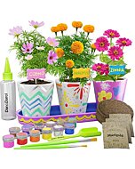 Paint & Plant Stoneware Flower Gardening Kit - Gifts for Girls & Boys Ages 4-12 - Kids Arts & Crafts Project Science Birthday Gift, STEM Activity for Age 4, 5, 6, 7, 8, 9, 10, 11 & 12 Year Old Girl