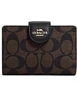 Coach Women's Medium Corner Zip Wallet in Signature Canvas