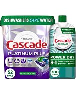 Cascade Platinum Bundle - Dishwasher pods & rinse aid