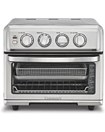 A versatile stainless steel appliance that air fries, bakes, grills, broils, and warms food.