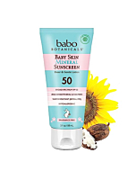 Babo Botanicals Baby Skin Mineral Sunscreen Lotion SPF 50 Broad Spectrum - with 100% Zinc Oxide Active – Fragrance-Free, Water-Resistant, Ultra-Sheer & Lightweight - 3 fl. oz.