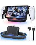 FASTSNAIL Charging Stand for PS Portal Remote Player, Portable Charge Dock Station with 14 RGB Light Modes and Type-C Cable, Charge Base Holder Accessories for PlayStation 5 Portal Console -Black