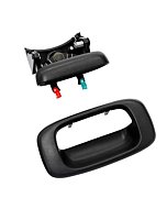 Tailgate Handle Latch and Bezel Trim with Rod Clips | for 1999-2007 Chevy Silverado GMC Sierra 1500 2500 3500 | Replaces# 15997911, 15228539, 15228541, 15228540