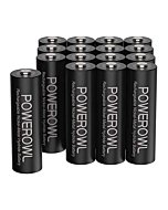 POWEROWL AA Rechargeable Batteries, 2800mAh High Capacity Batteries 1.2V NiMH Low Self Discharge, Pack of 16