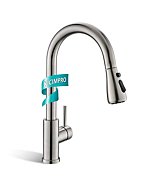 Kicimpro Kitchen Faucet with Pull Down Sprayer Brushed Nickel, High Arc Single Handle Kitchen Sink Faucet with Water Lines, Commercial Modern rv Stainless Steel Kitchen Faucets, Grifos De Cocina