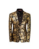 Men's luxury Casual Dress Suit Slim Fit Stylish Blazer Golden Large