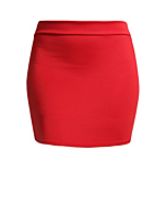 NE PEOPLE Women's Mini Skirt – Stretch Knit Bodycon Slim Fit Pencil Solid Skirts Made in USA NEWSK09 Red S