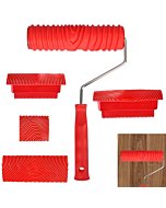 Wood Graining Tool, 5PCS Soft Rubber Wood Grain Tool Set Wood Grain Painting Tool Texture Paint Tool with Handle DIY Rubber Graining Tool for DIY Wall Room Art Decoration