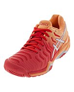 ASICS Women's Gel-Resolution 7 Tennis Shoes, 8.5, RED Alert/Silver