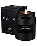 Scented Candles for Men | Pine and Clove Scented Candle | Soy Candles, Mens Candles for Home, Long Lasting Candles, Aromatherapy Candles, Masculine Candle, Spring Candles | Pine Candle in Black Jar