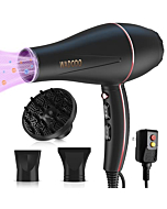 Ionic Hair Dryer, 2200W Professional Blow Dryer Fast Drying Travel Hair Dryer with Diffuser, AC Motor Constant Temperature Low Noise Ion Hair Dryers Curly Hair Care Hairdryer Blowdryer for Women Men