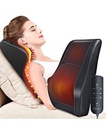 Boriwat Back Massager with Heat, Massagers for Neck and Back, 3D Kneading Massage Pillow for Back, Neck, Shoulder, Leg Pain Relief, Gifts for Men Women Mom Dad, Stress Relax at Home Office and Car