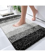 OLANLY Bathroom Rug Mat 30x20, Extra Soft and Absorbent Microfiber Bath Rugs, Non-Slip Plush Shaggy Bath Carpet, Machine Wash Dry, Bath Mats for Bathroom Floor, Tub and Shower, Black