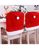 4pc Red Hat Dining Chair Slipcovers,Christmas Chair Back Covers Kitchen Chair Covers for Christmas Holiday Festival Decoration