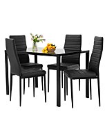 FDW Dining Table Set Dining Table Dining Room Table Set for Small Spaces Kitchen Table and Chairs for 4 Table with Chairs Home Furniture Rectangular Modern