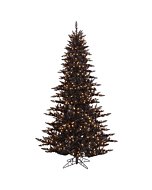 Vickerman 10' Black Fir Artificial Christmas Tree, Warm White Dura-lit LED Lights, Seasonal Indoor Home Decor