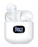 KTGEE Wireless Earbuds Bluetooth 5.3 Headphones, 40Hrs Playback Stereo Ear Buds with LED Display Charging Case IPX7 Waterproof in-Ear Earphones with Mic for Phone Tablet Laptop Sports, White