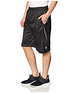 Southpole Men's Basic Basketball Mesh Shorts, Black/Black, X-Large