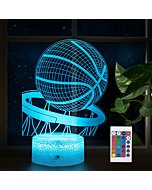 Lmgy Basketball Night Light,3D Illusion Led Lamp , 16 Colors Dimmable with Remote Control Smart Touch, Best Christmas Birthday Gift for 3,4,5,6,7,8 Year Old Boy Girl Kids, Suitable for Basketball fans