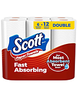 Scott Paper Towels, Choose-A-Sheet, 6 Double Rolls = 12 Regular Rolls (100 Sheets Per Roll)