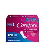 Carefree Acti-Fresh Panty Liners, Soft and Flexible Feminine Care Protection, Regular, 120 Count, (Package May vary)