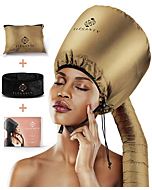 Eleganty Soft Bonnet Hood Hairdryer Attachment with Headband that Reduces Heat Around Ears and Neck to Enjoy Long Sessions - Used for Hair Styling, Deep Conditioning and Hair Drying (Gold)