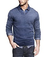 COOFANDY Men Contrast Sweater Cotton Relaxed Business Basic Long Sleeve Fall Top