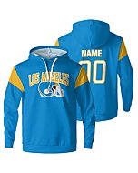 OAOANS Los Angeles Hoodies Custom Personalized Football Apparel Customized Name Number Pullover Sweatshirt Hoodie Gifts For Men Women Kids