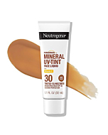 Neutrogena Purescreen+ Tinted Sunscreen for Face with SPF 30, Broad Spectrum Mineral Sunscreen with Zinc Oxide and Vitamin E, Water Resistant, Fragrance Free, Medium Deep, 1.1 fl oz