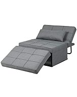 Ainfox Sofa Bed, 4 in-1 Sleeper Chair Bed Multi-Function Folding Convertible Couch Chair Ottoman Bed for Apartment, Small Space (Sky Gray)