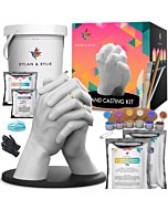 Dylan & Rylie Hand Casting Kit Couples - Plaster Hand Mold Casting Kit, DIY Kits for Adults and Kids, Anniversary Wedding Gifts for Couples, Gifts for Her or Him, Birthday Gifts for Mom