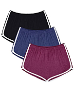 URATOT 3 Pieces Dance Shorts Cotton Sports Short Women Athletic Shorts for Running, Yoga, Dance