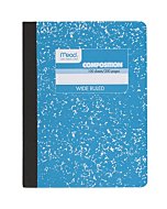 Mead Composition Notebook, Wide Ruled Paper, 9-3/4" x 7-1/2", 100 Sheets, Blue Marble (09918AY7)