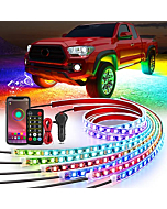 Nilight 6Pcs Car Underglow Neon Accent Strip Lights 300 LEDs RGBIC Multi Color DIY Sound Active Function Music Mode with APP Control and Remote Control Underbody Light Strips, 2 Years Warranty