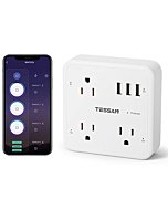 Smart Plug Outlet Extender Compatible with Alexa Google Home, TESSAN WiFi Multi Plug Outlet with 3 Outlets 3 USB, Wall Outlet Surge Protector Power Strip 900J for Indoor, Voice and Smartlife Control