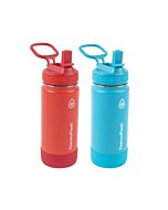 ThermoFlask 16 oz Double Wall Vacuum Insulated Stainless Steel 2-Pack of Water Bottles, Red/Blue